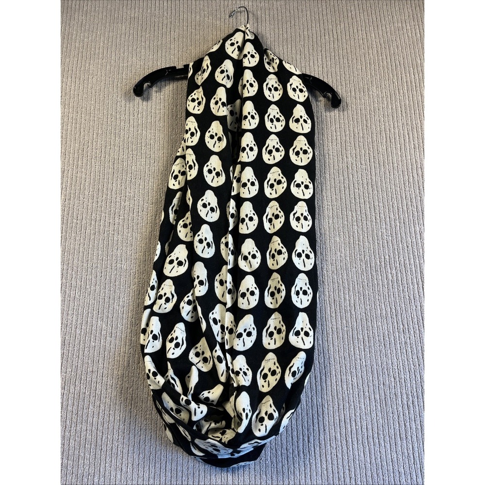 Skeleton Infinity Scarf Acrylic Black Whimsigoth Goth Grunge Soft